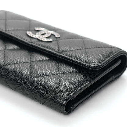 Chanel Caviar Quilted Coco Chanel CC Medium Flap Wallet Black 10 of 11