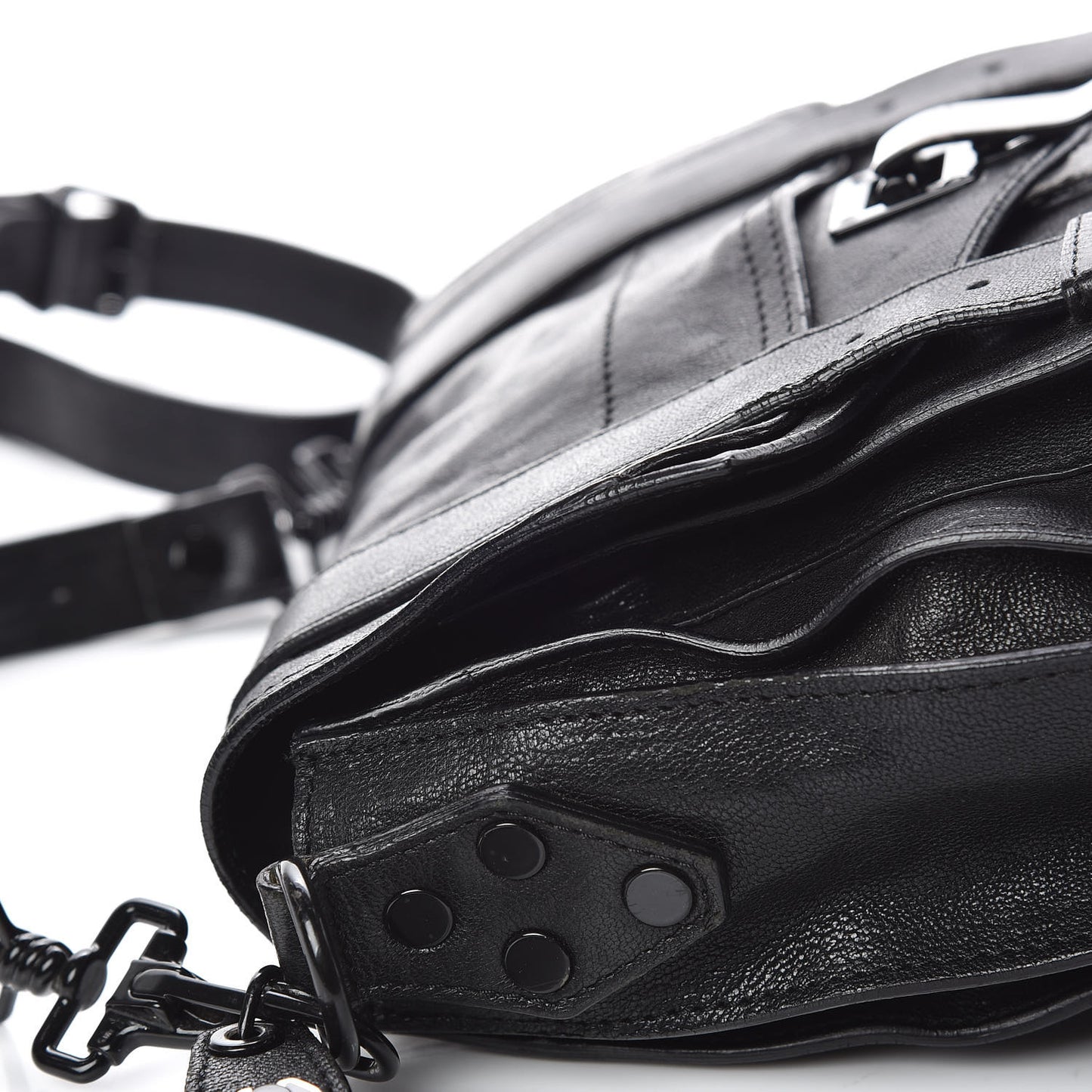 Lambskin PS1 Mini Pouch Messenger Black