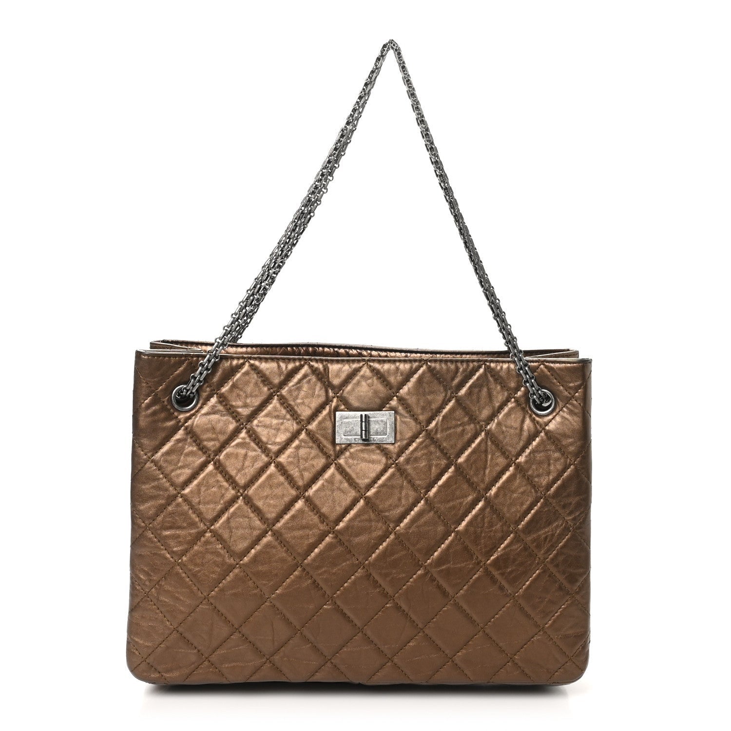 Chanel Aged Calfskin Reissue 2.55 Tote Bronze 1 of 7