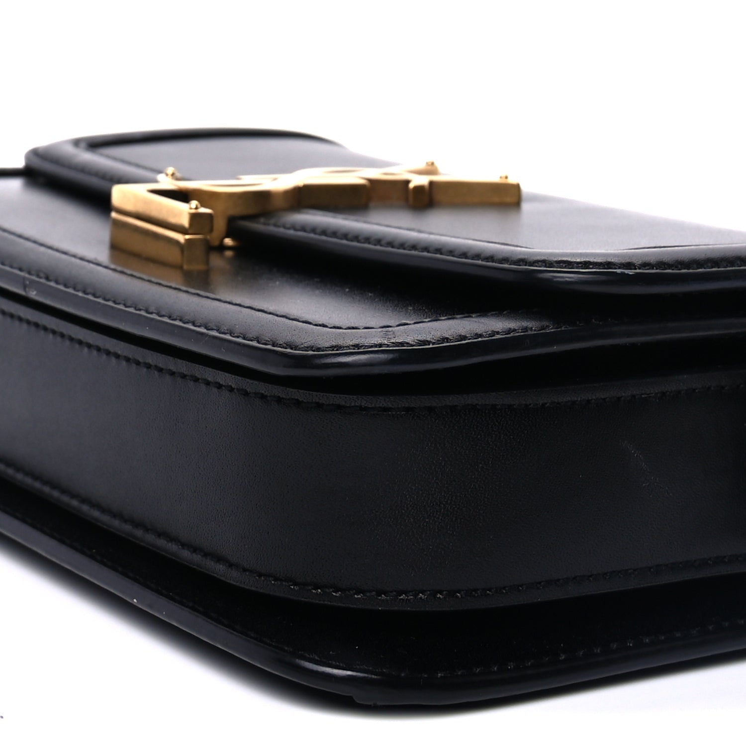 Saint Laurent Box Calfskin Monogram Medium Solferino Satchel  Black 8 of 8