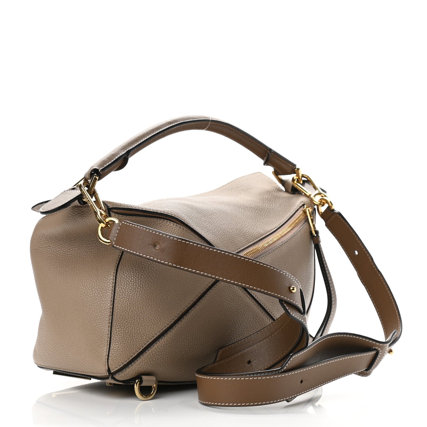 Calfskin Medium Puzzle Bag Sand Mink