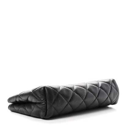Chanel Lambskin Quilted Cosmetic Pouch Black 4 of 8