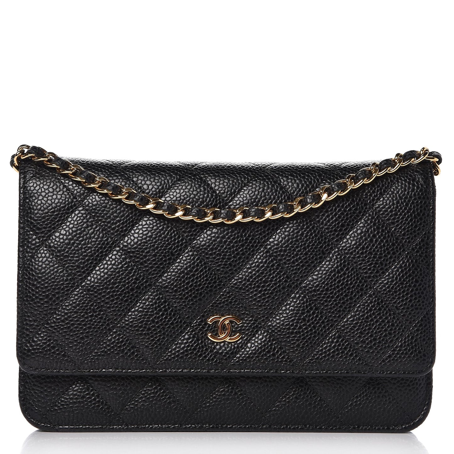 Caviar Quilted Wallet On Chain WOC Black