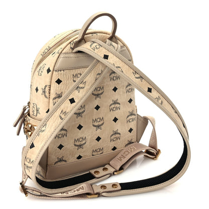 MCM Visetos Side Stud Mini Stark Backpack Beige 2 of 8