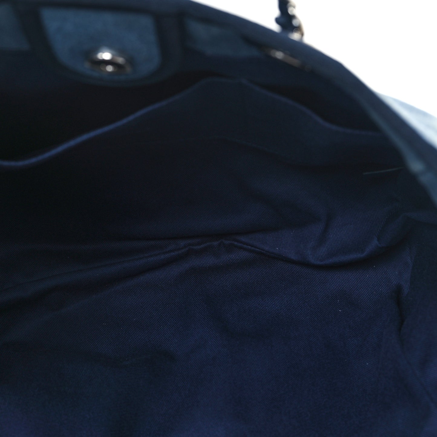 Canvas Sequin Small Deauville Tote Navy