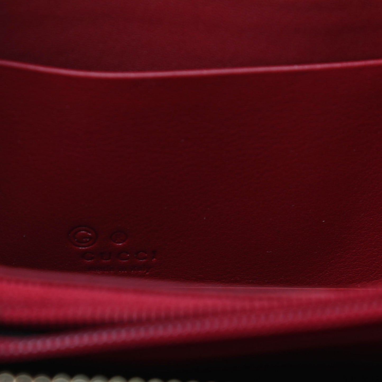 Microguccissima Zip Around Wallet Red