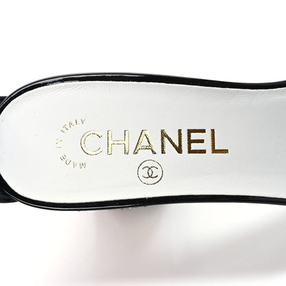 Chanel Suede CC Chain Sandals 39 Black 7 of 8
