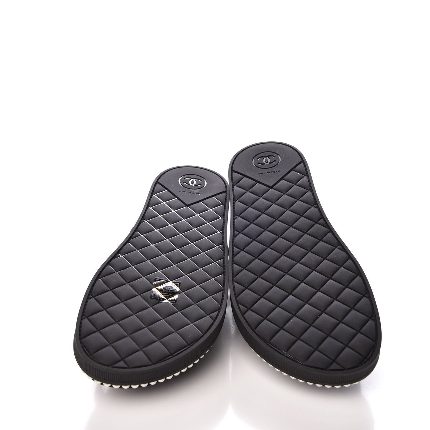 Grosgrain Pearl Flat Sandals 39 Black