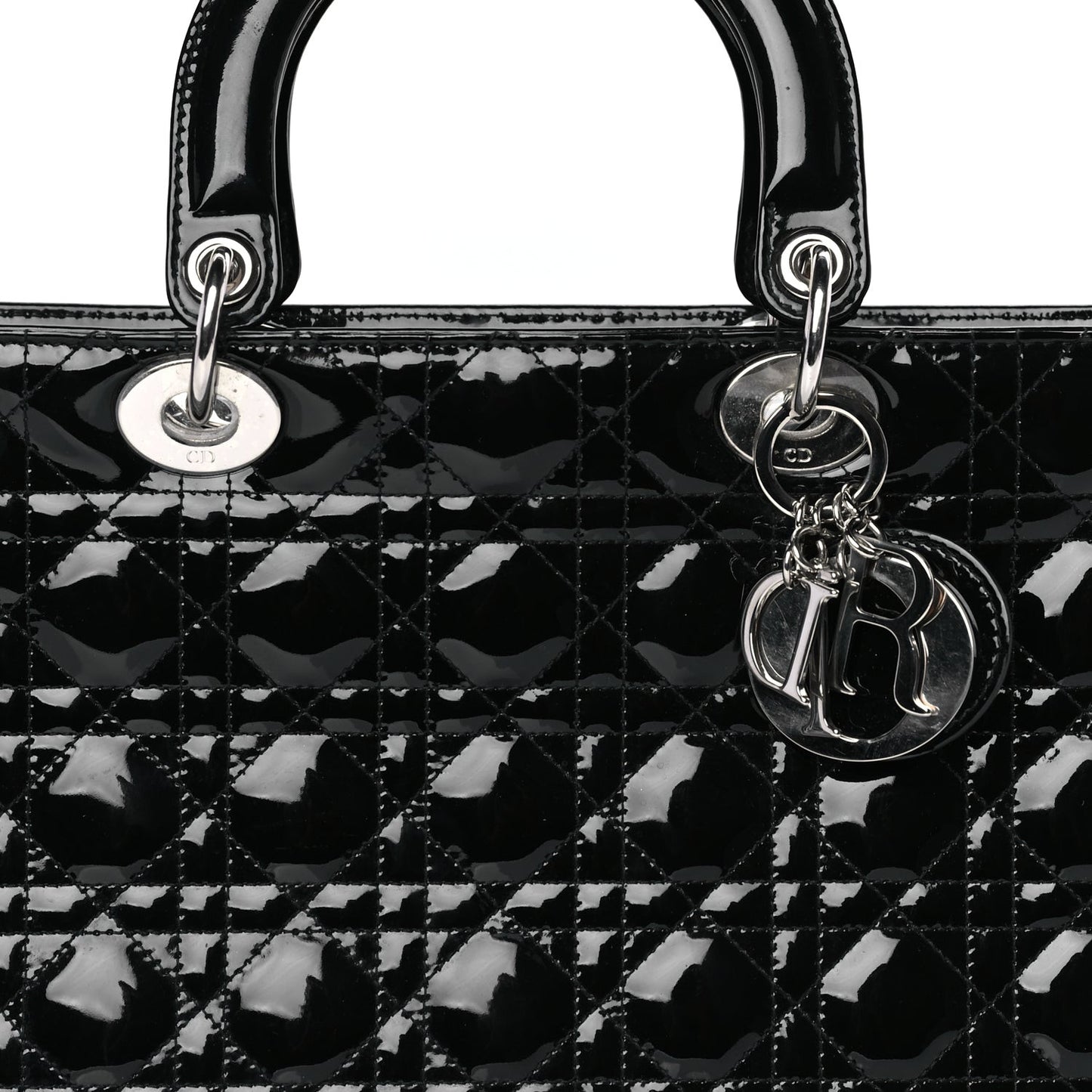 Patent Cannage Large Lady Dior Black