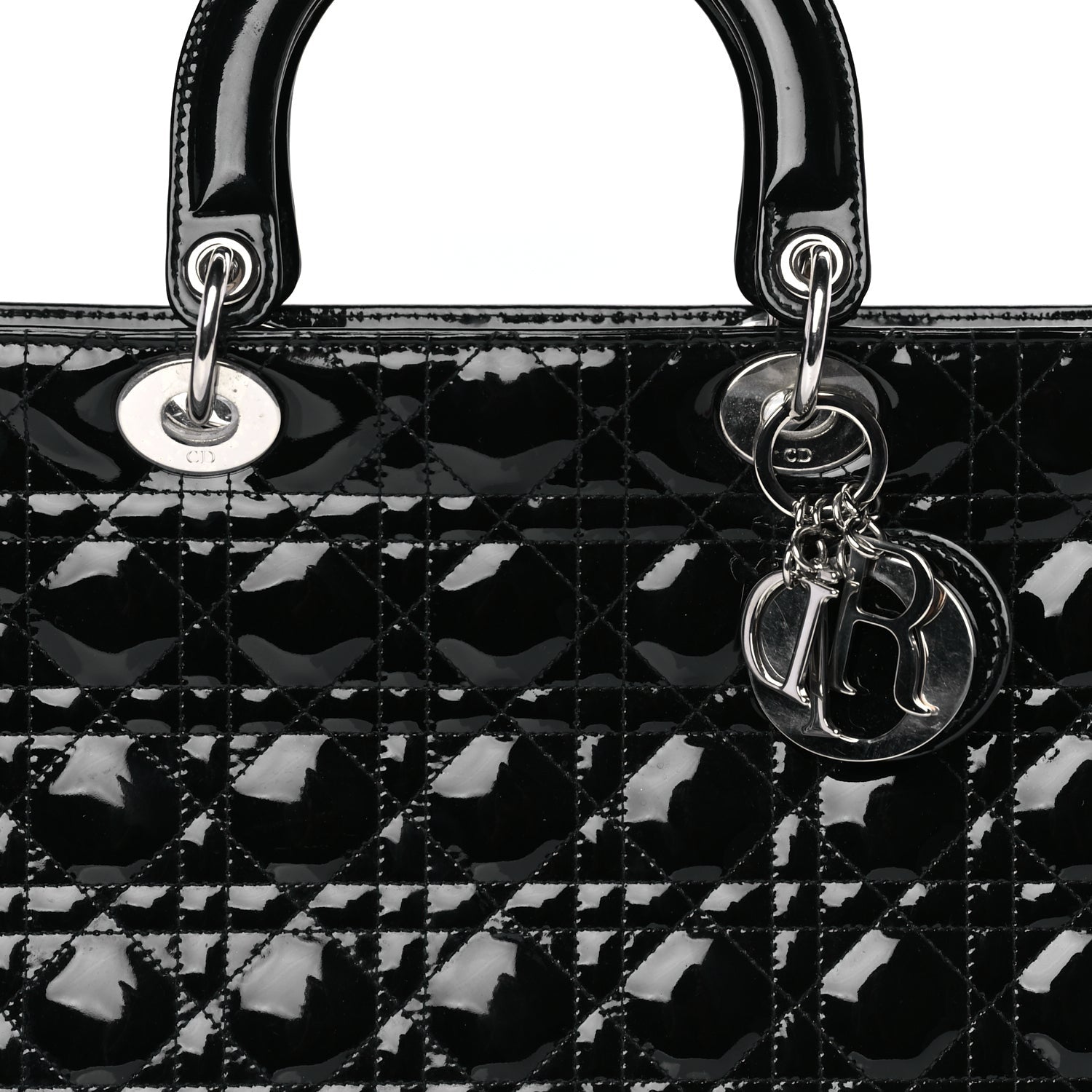 Christian Dior Patent Cannage Large Lady Dior Black 6 of 7