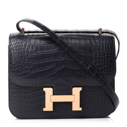 Hermes Matte Alligator Constance 18 Bleu Indigo 1 of 21