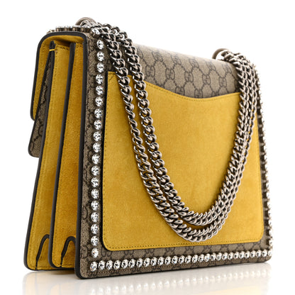 Gucci GG Supreme Monogram Crystal Bow Embroidered Medium Dionysus Shoulder Bag Yellow 2 of 10