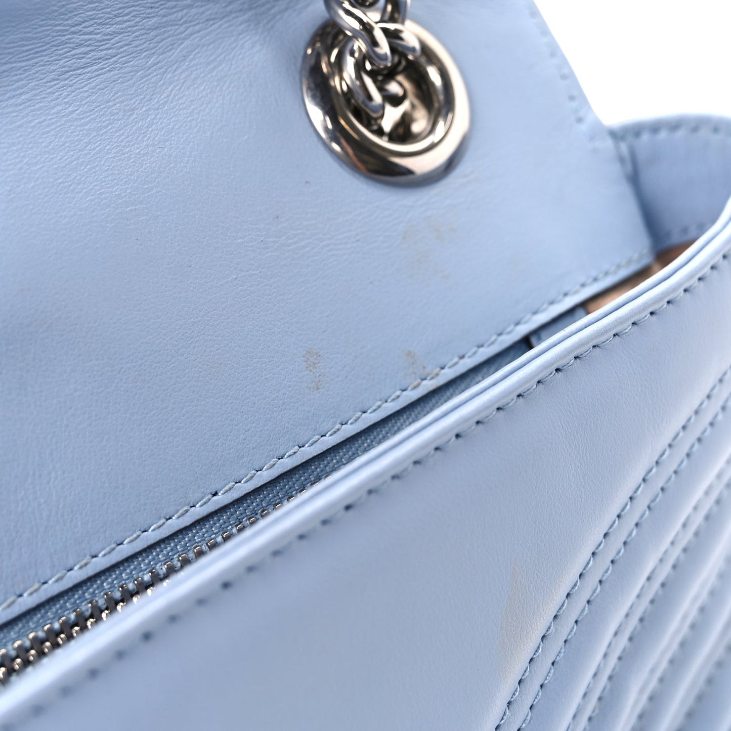 Calfskin Matelasse Small GG Marmont Shoulder Bag Porcelain Light Blue