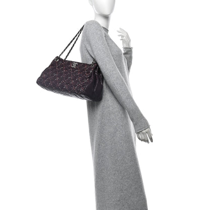 Chanel Nylon Quilted Tweed Stitch Bubble Tote Plum 2 of 7