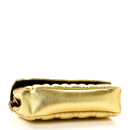 Versace Metallic Nappa Quilted Virtus Evening Bag Gold 4 of 9