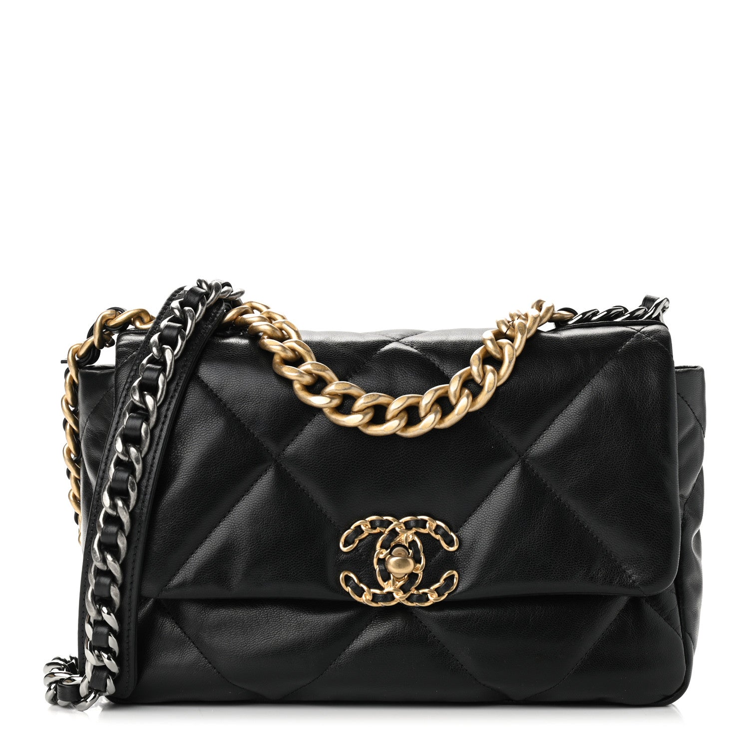 Chanel Goatskin Quilted Medium Chanel 19 Flap Black 1 of 11