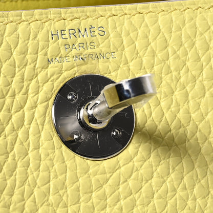 Hermes Taurillon Clemence Mini Lindy 20 Limoncello 6 of 11