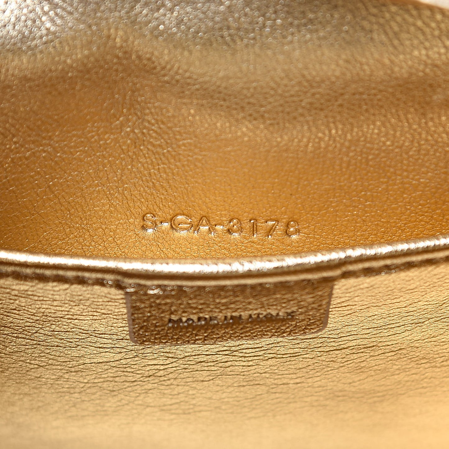 Laminated Lambskin Nano Luggage Gold