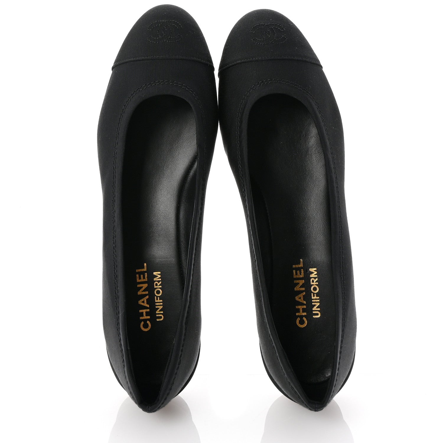 Chanel Grosgrain Cap Toe Uniform Ballerina Flats 41 Black 2 of 9