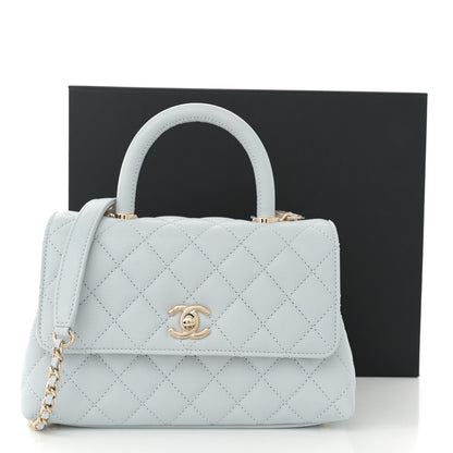 Chanel Caviar Quilted Mini Coco Handle Flap Light Blue 11 of 11