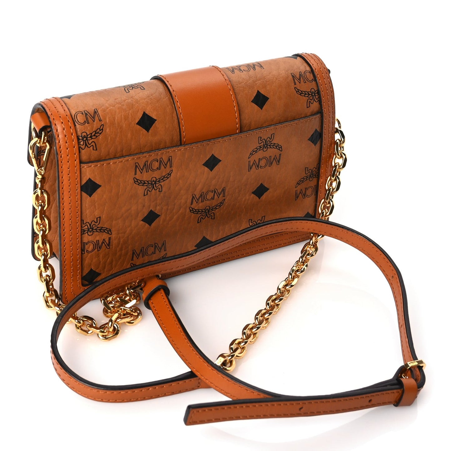 Visetos Monogram Mini Tracy Crossbody Bag Cognac