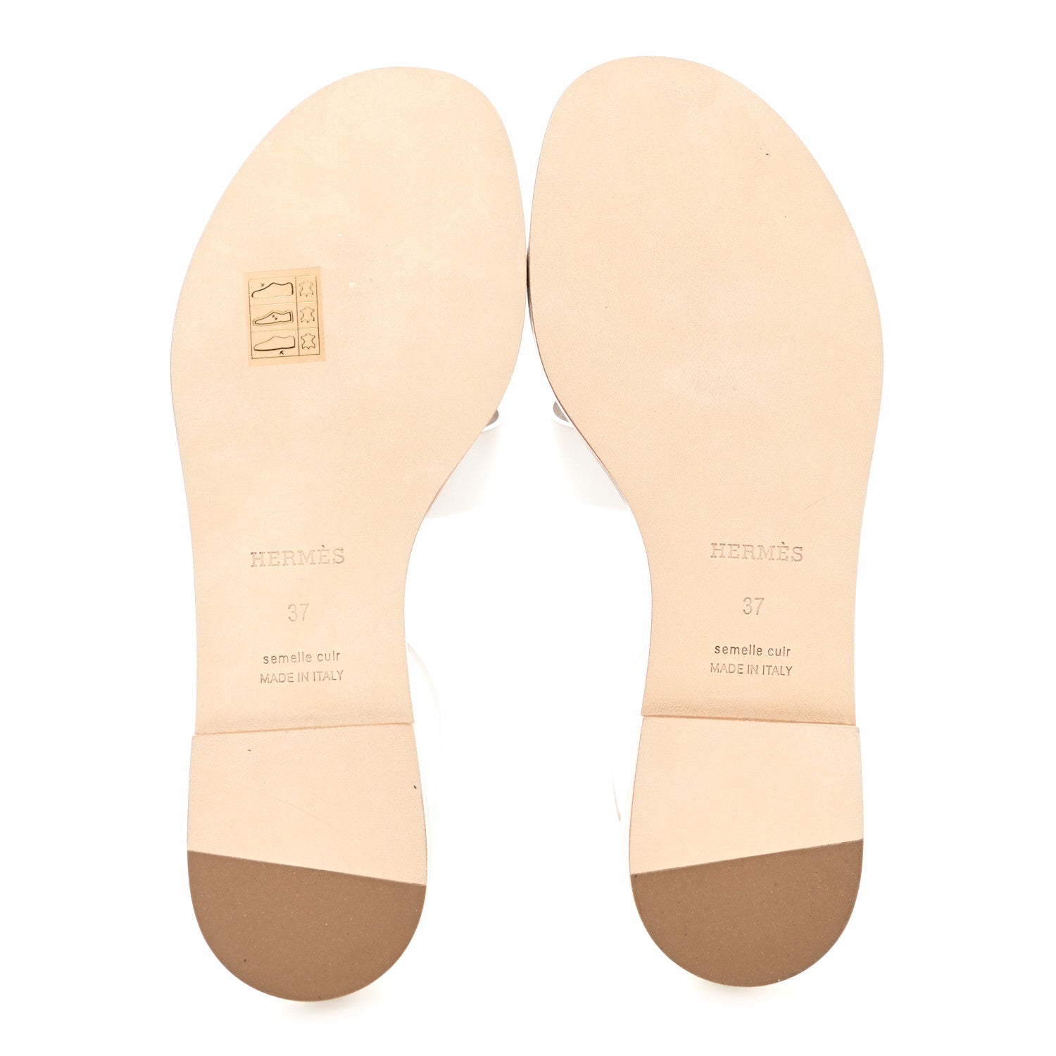 Hermes Epsom Santorini Sandals 37 White 5 of 9