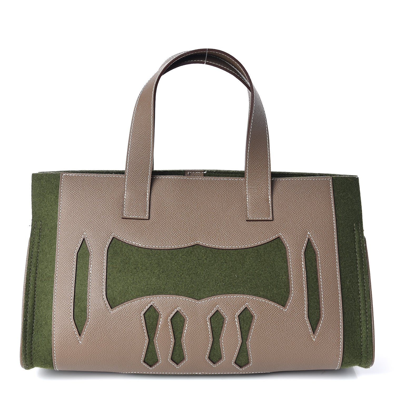 Hermes Epsom Felt Petit H Decoupe Basse PM Skeleton Tote Etoupe 1 of 14