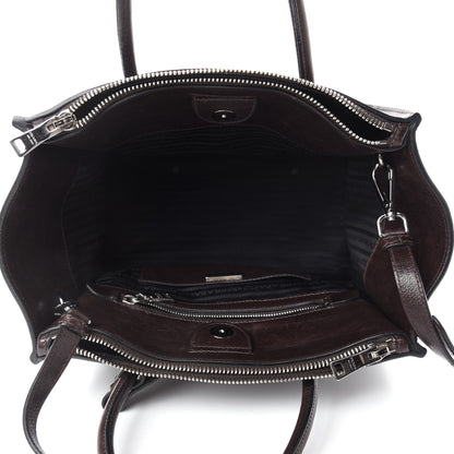 Prada Glace Calfskin Twin Pocket Tote Moro 5 of 16