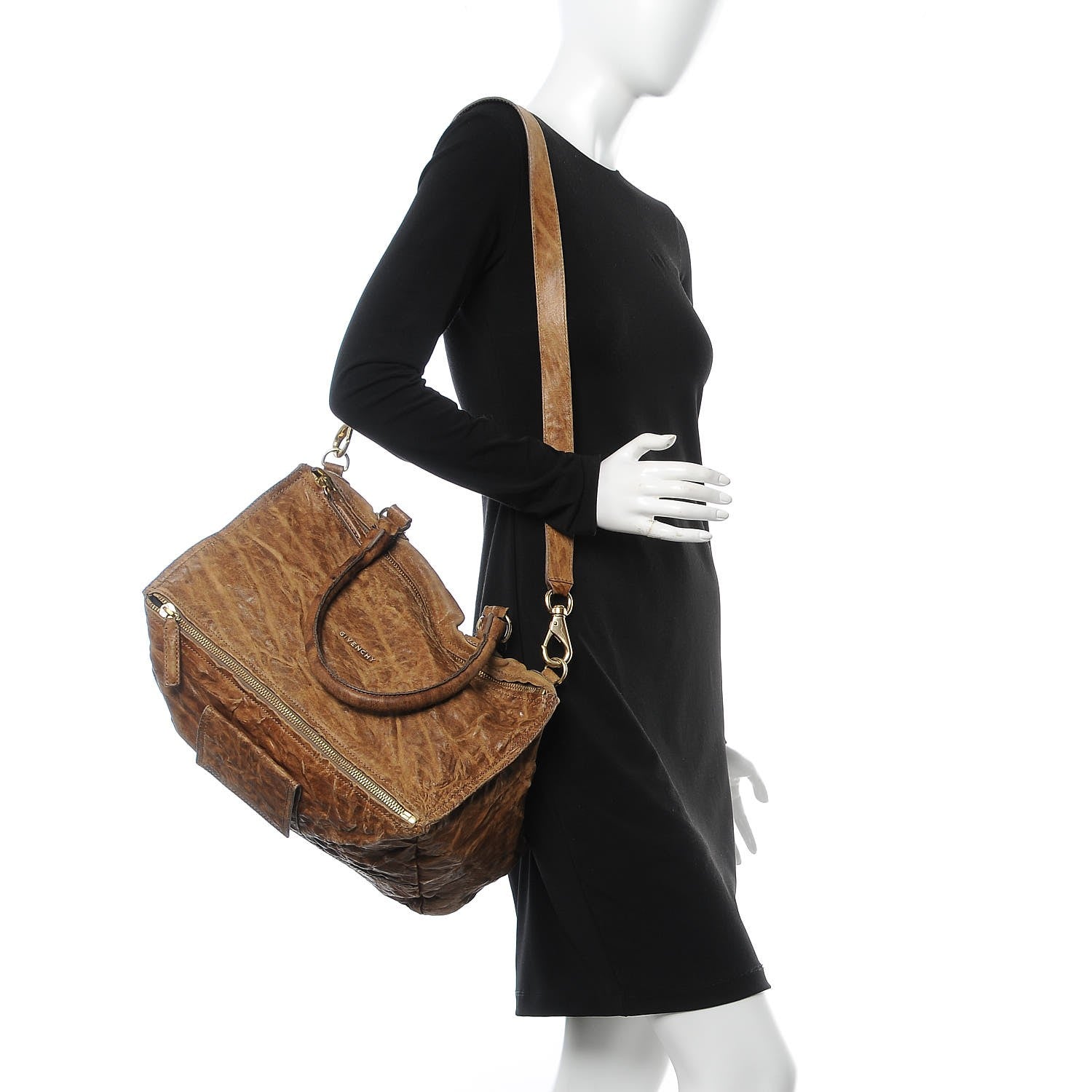 Givenchy Tumbled Sheepskin Large Pandora Brown 2 of 16