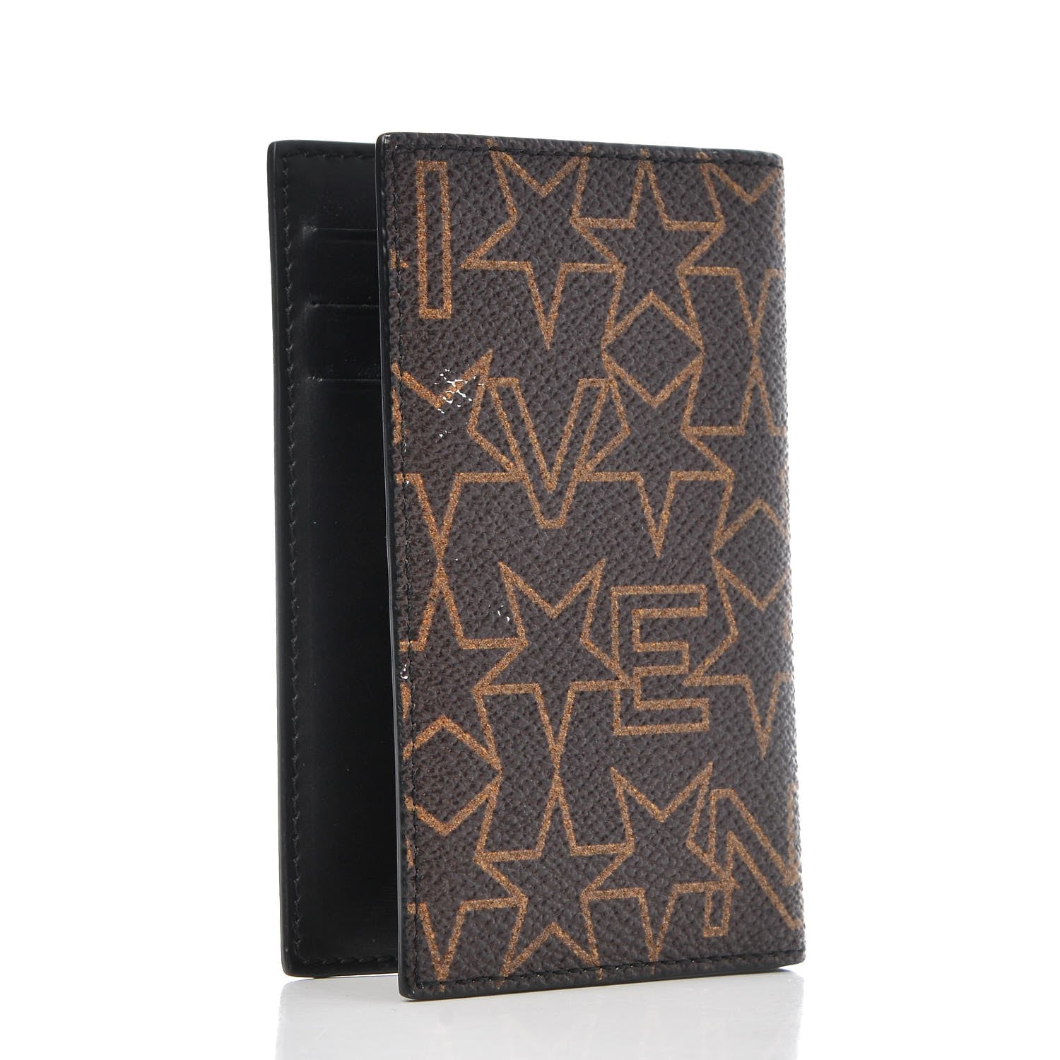 Givenchy Coated Canvas Star Folding Card Case Brown 3 of 10