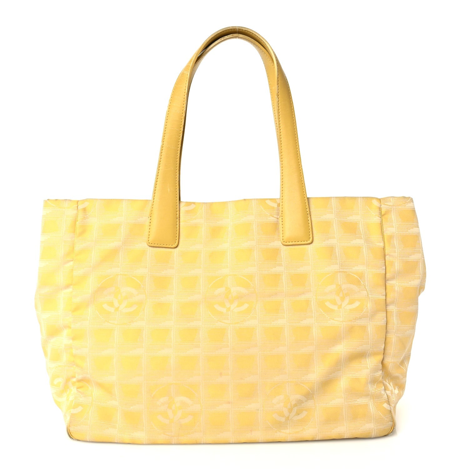 Chanel Nylon Travel Large Tote  Yellow 1 of 9