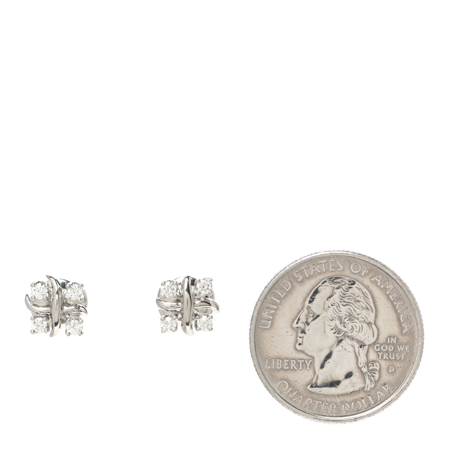 Tiffany Platinum Diamond Schlumberger Lynn Earrings 2 of 4
