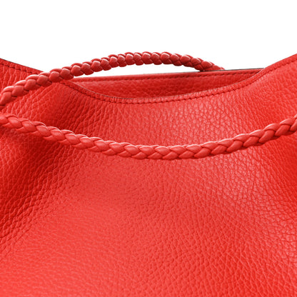 Gucci Calfskin Large Gifford Braided Handle Tote Sporting Red 8 of 11