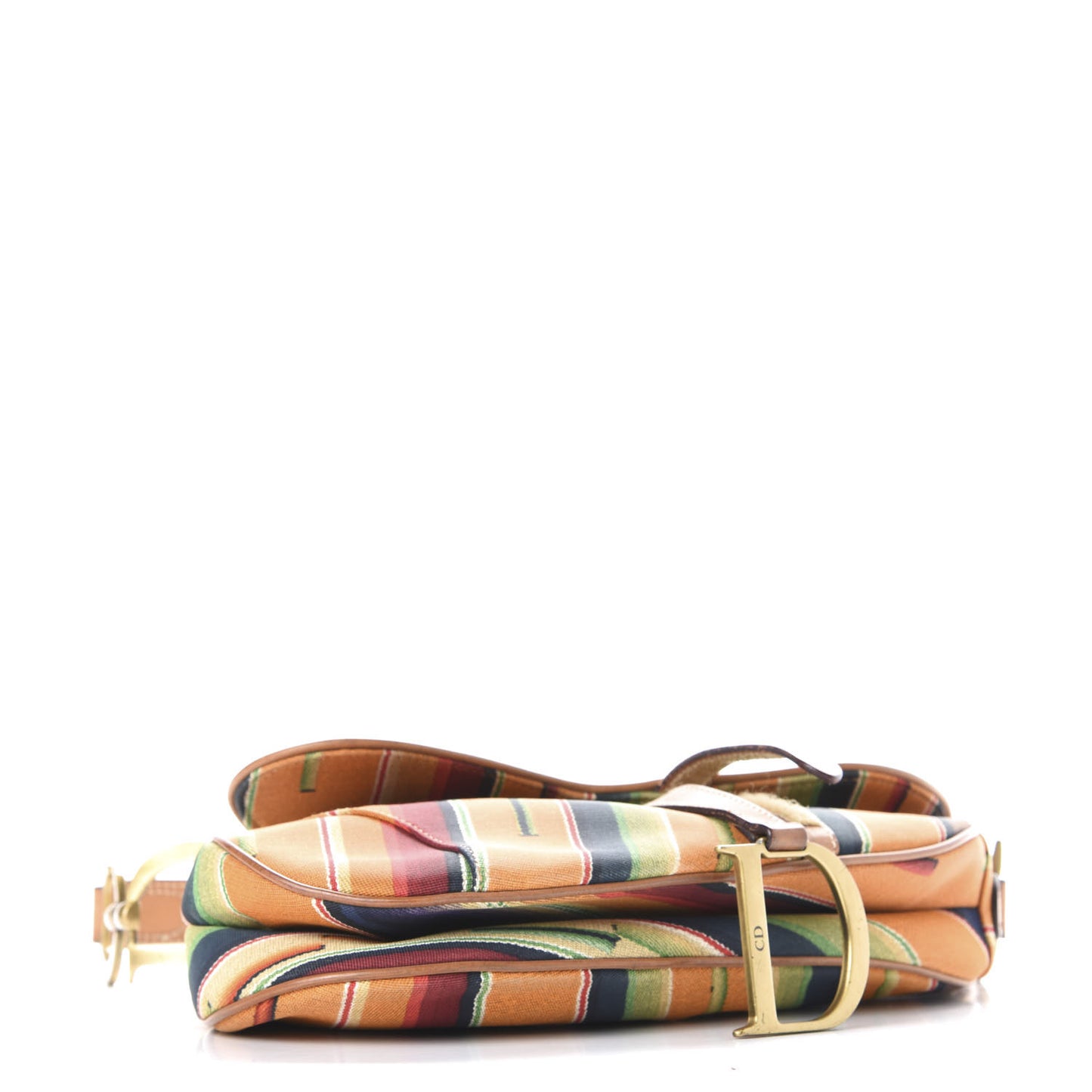 Canvas Stripe Saddle Bag Multicolor