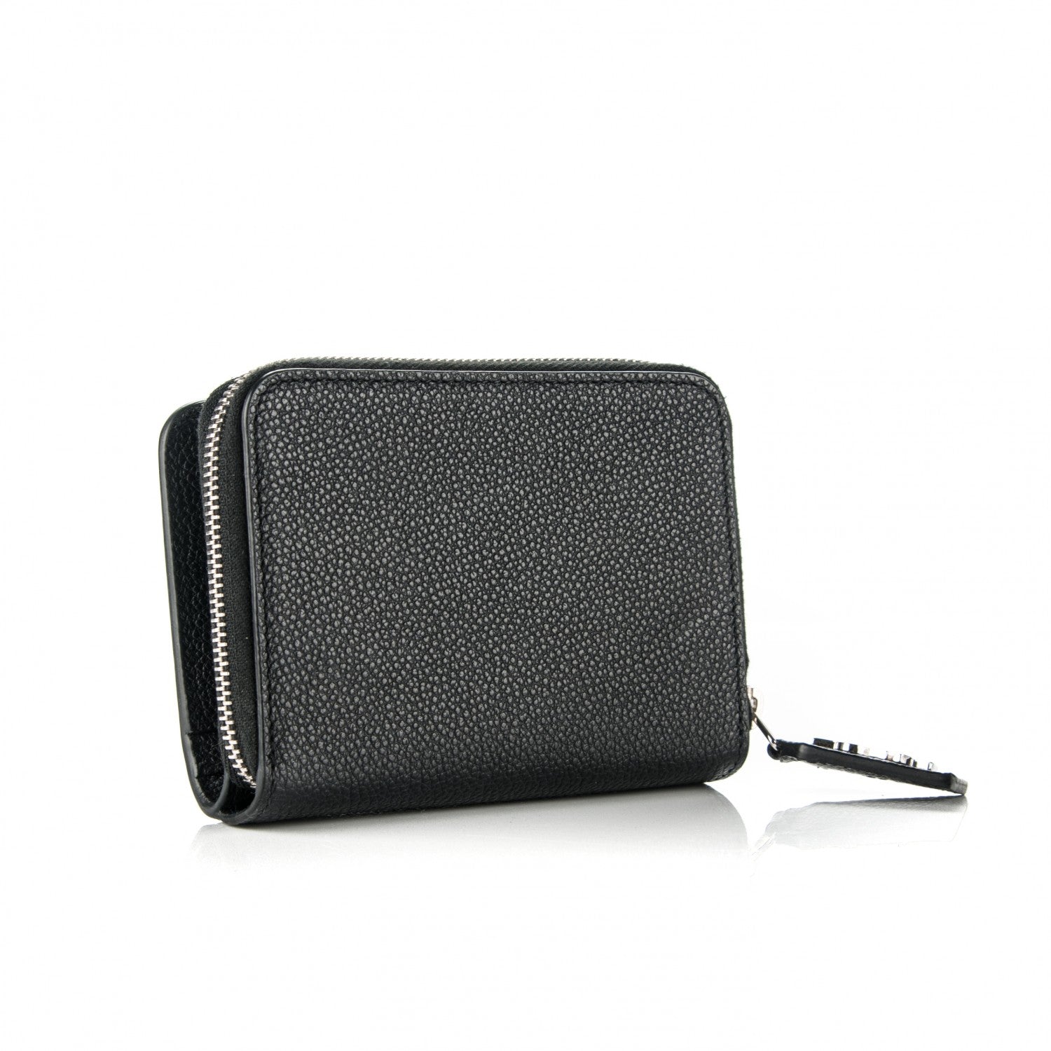 Saint Laurent Grained Calfskin Rive Gauche Compact Zip Around Wallet Black 3 of 6