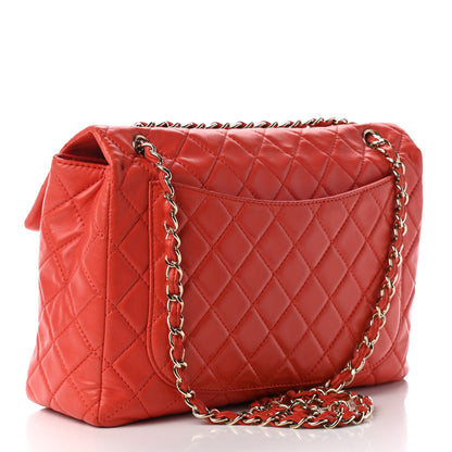 Chanel Lambskin Quilted XL Maxi Single Flap Red 2 of 8