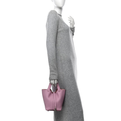Hermes Taurillon Clemence Picotin Lock 18 PM Mauve Sylvestre 2 of 10
