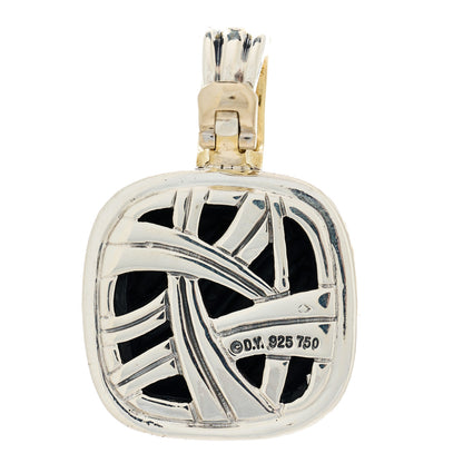 David Yurman Sterling Silver 18K Yellow Gold 16mm Sculpted Cable Enhancer Pendant 3 of 4