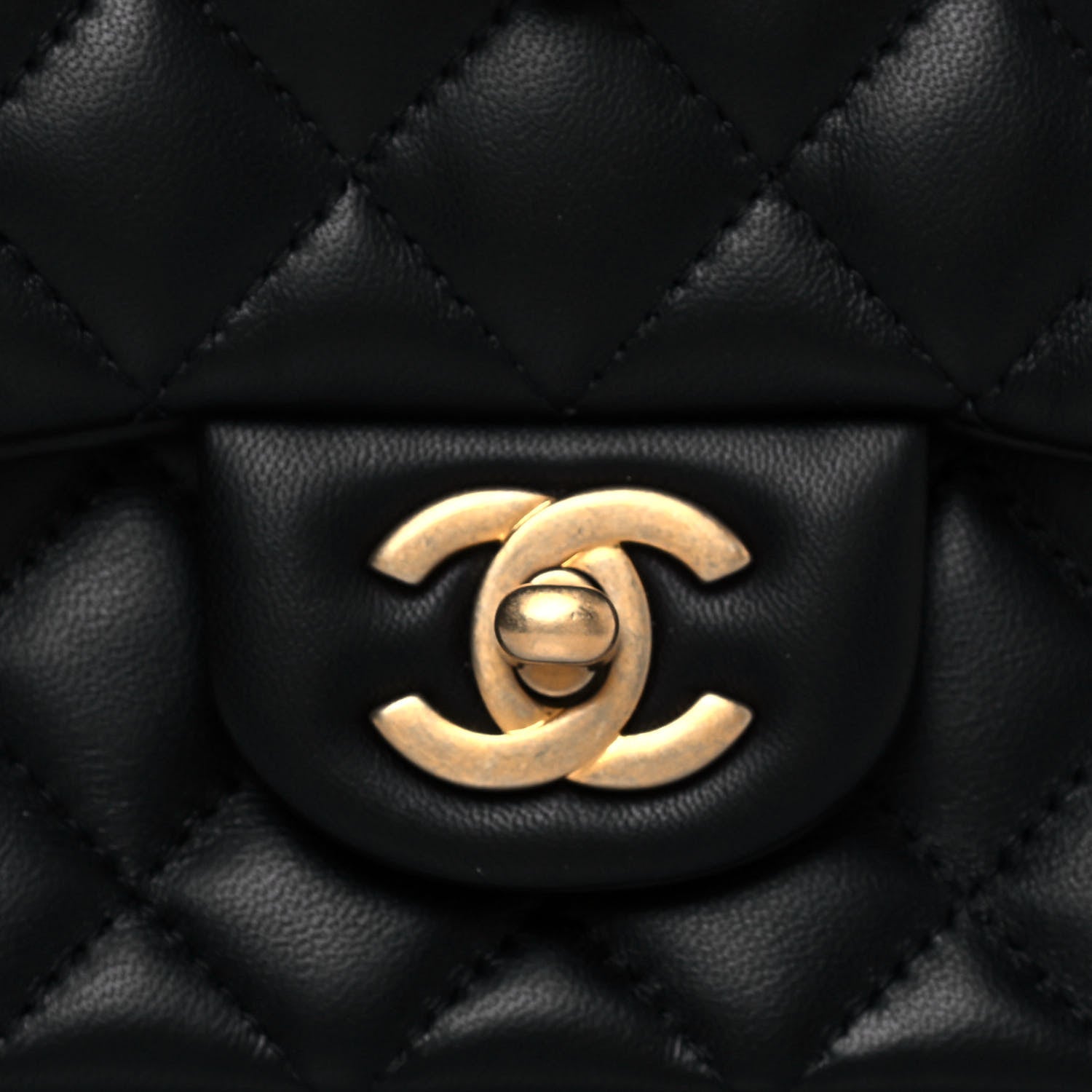 Chanel Lambskin Quilted Mini Square Flap Black 7 of 10
