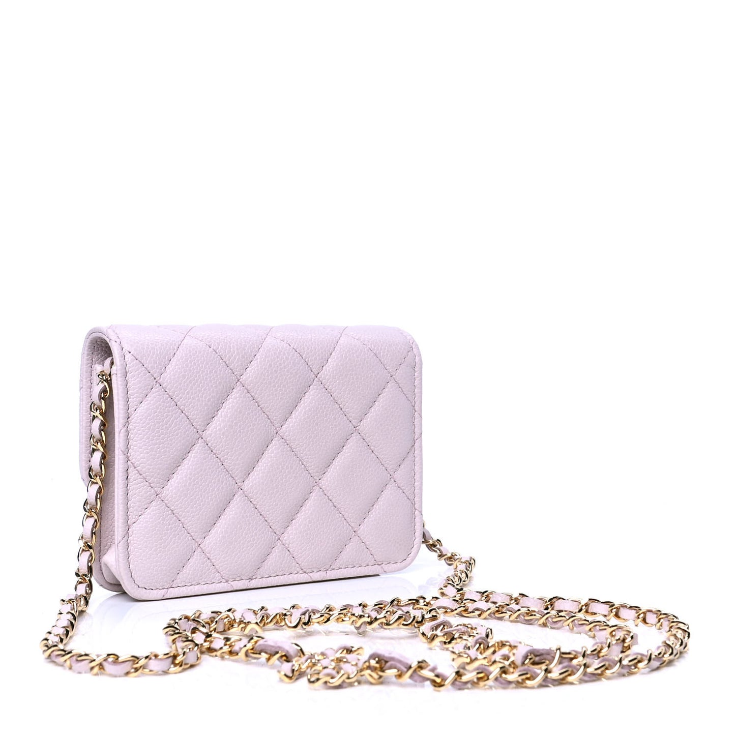 Caviar Quilted Miss Coco Clutch With Chain Light Purple