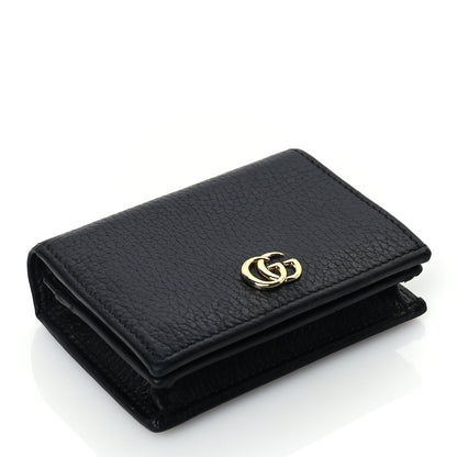 Gucci Pebbled Calfskin GG Marmont Card Case Black 4 of 7