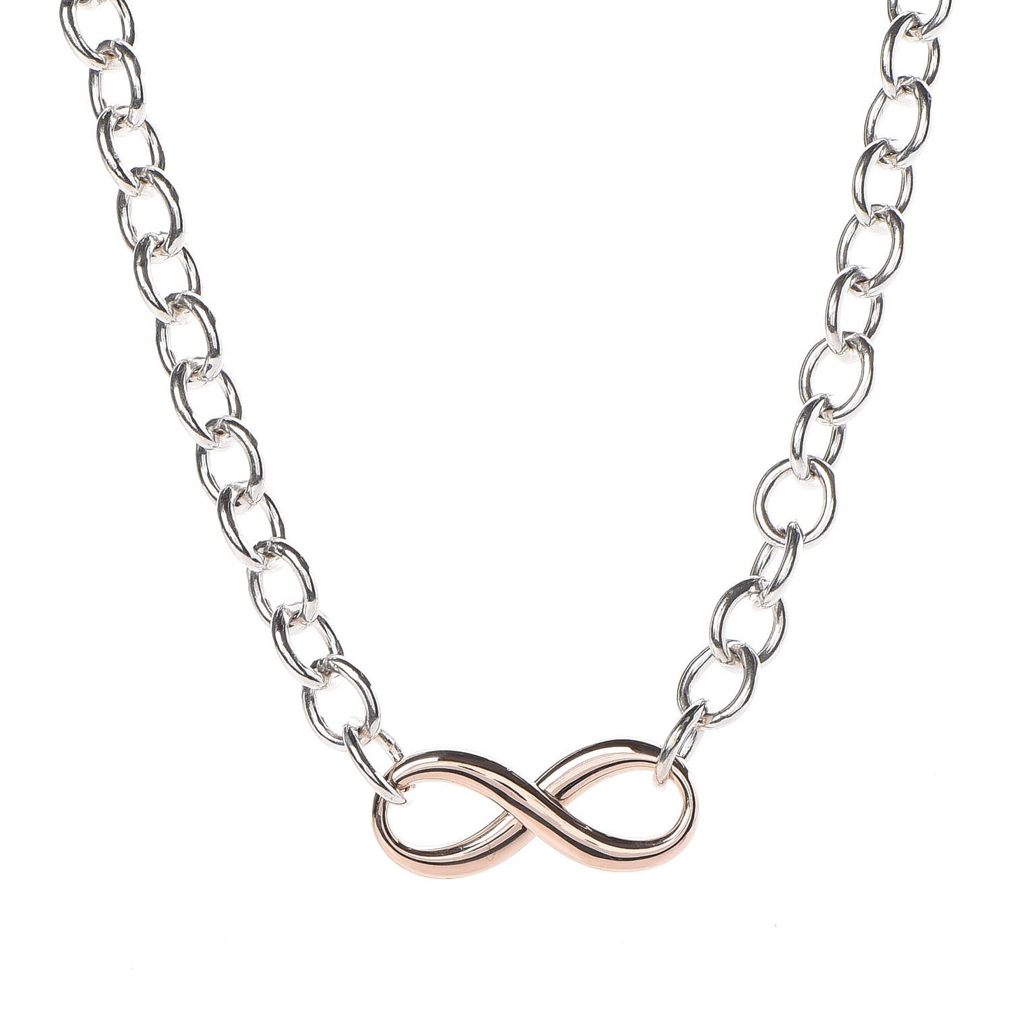 Sterling Silver Rubedo Infinity Link Necklace