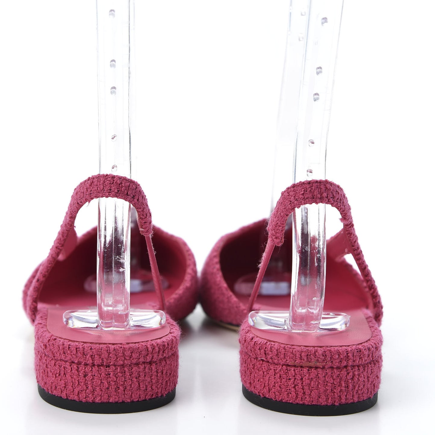 Tweed Cap Toe CC Slingback Flat 36 Pink