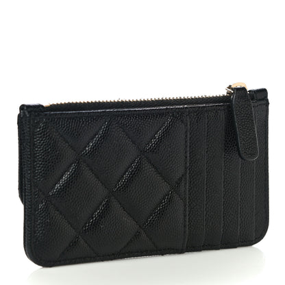 Chanel Caviar Quilted Flap Zip Card Holder Black 3 of 11