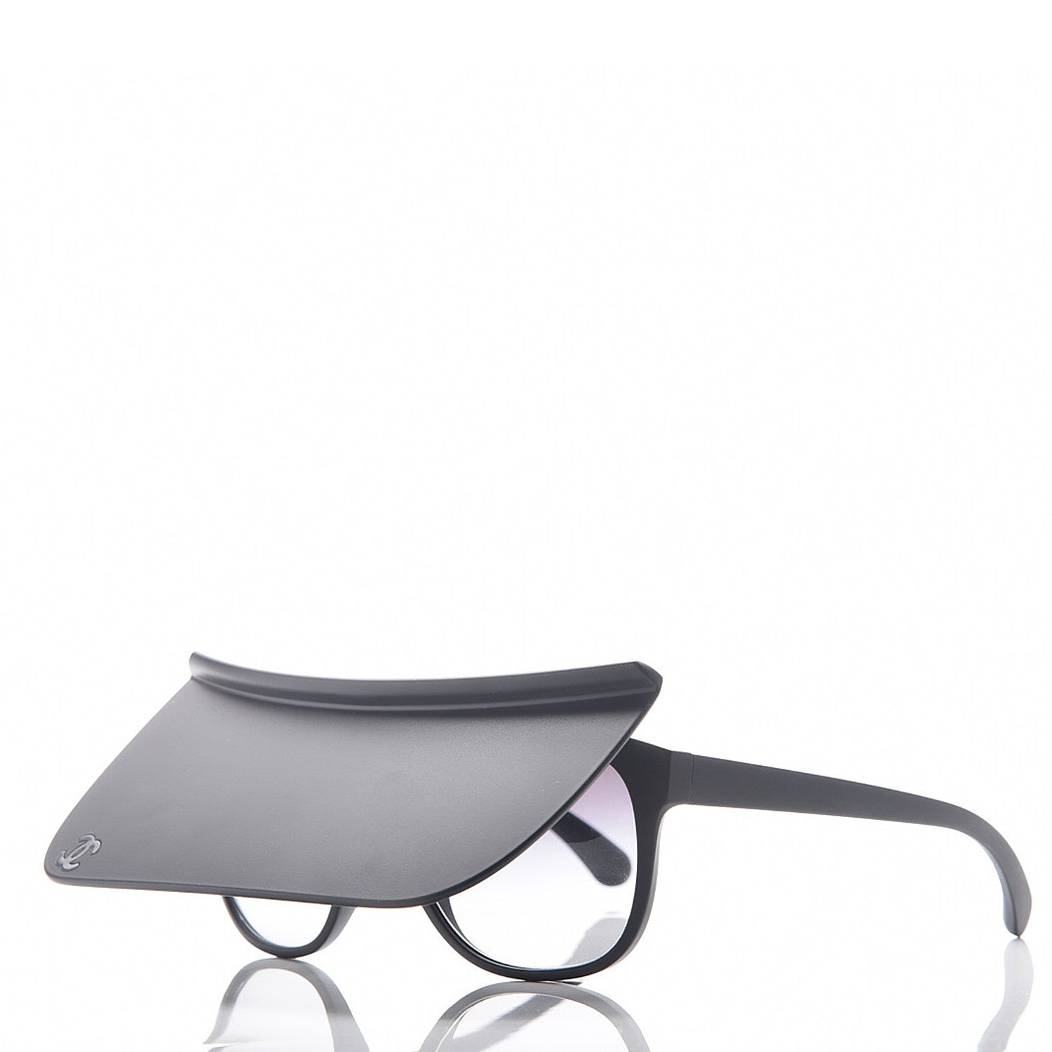 Chanel Acetate Visor Sunglasses 71046 Matte Black 2 of 12