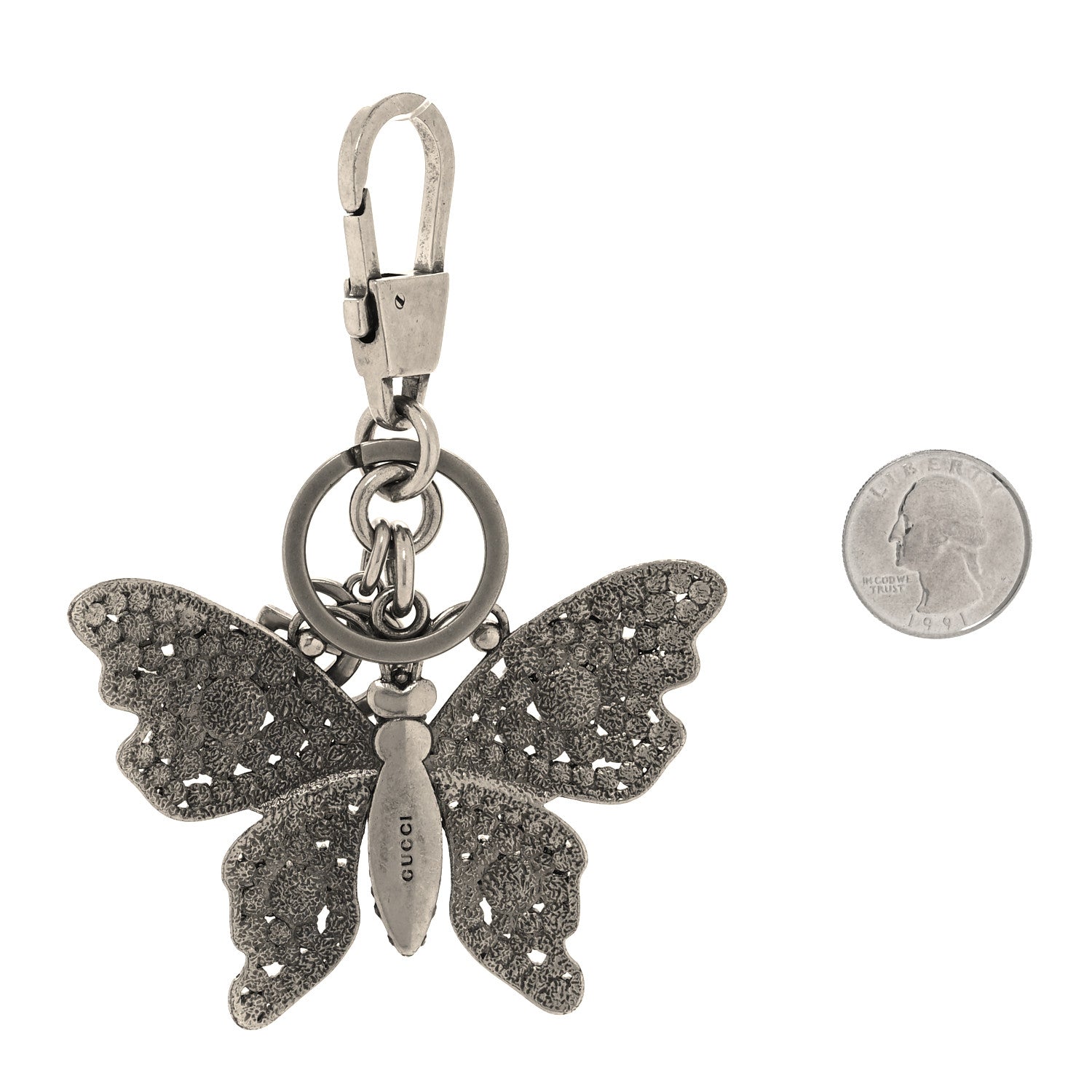 Gucci Crystal Butterfly Charm Key Holder 2 of 4