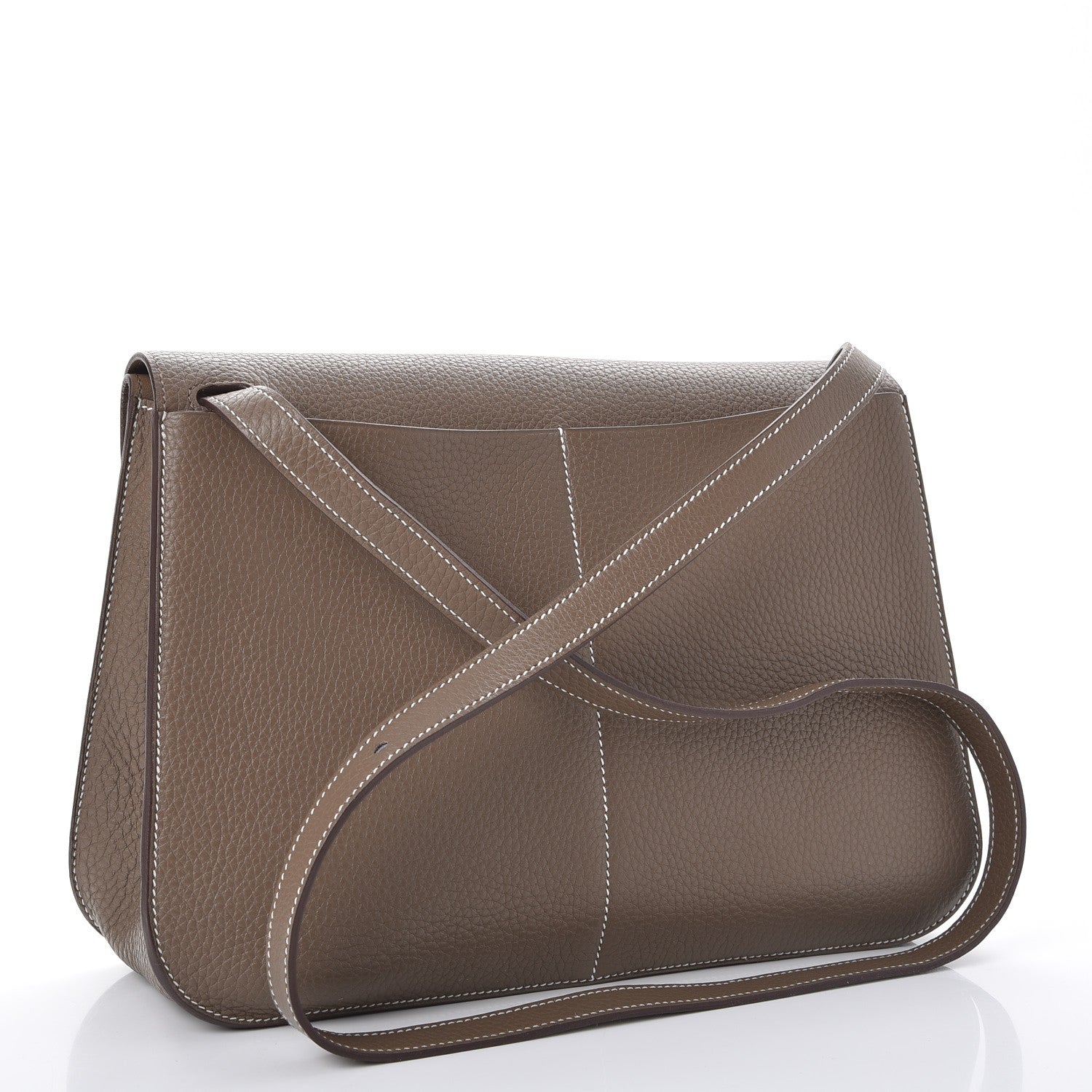 Hermes Taurillon Clemence Halzan 31 GM Etoupe 4 of 9