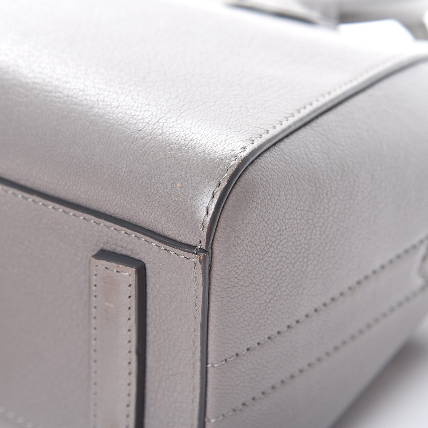 Sugar Goatskin Mini Antigona Pearl Grey