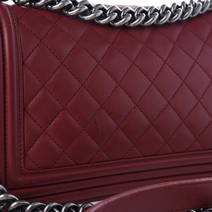 Chanel Lambskin Quilted Medium Boy Flap Dark Red 10 of 10