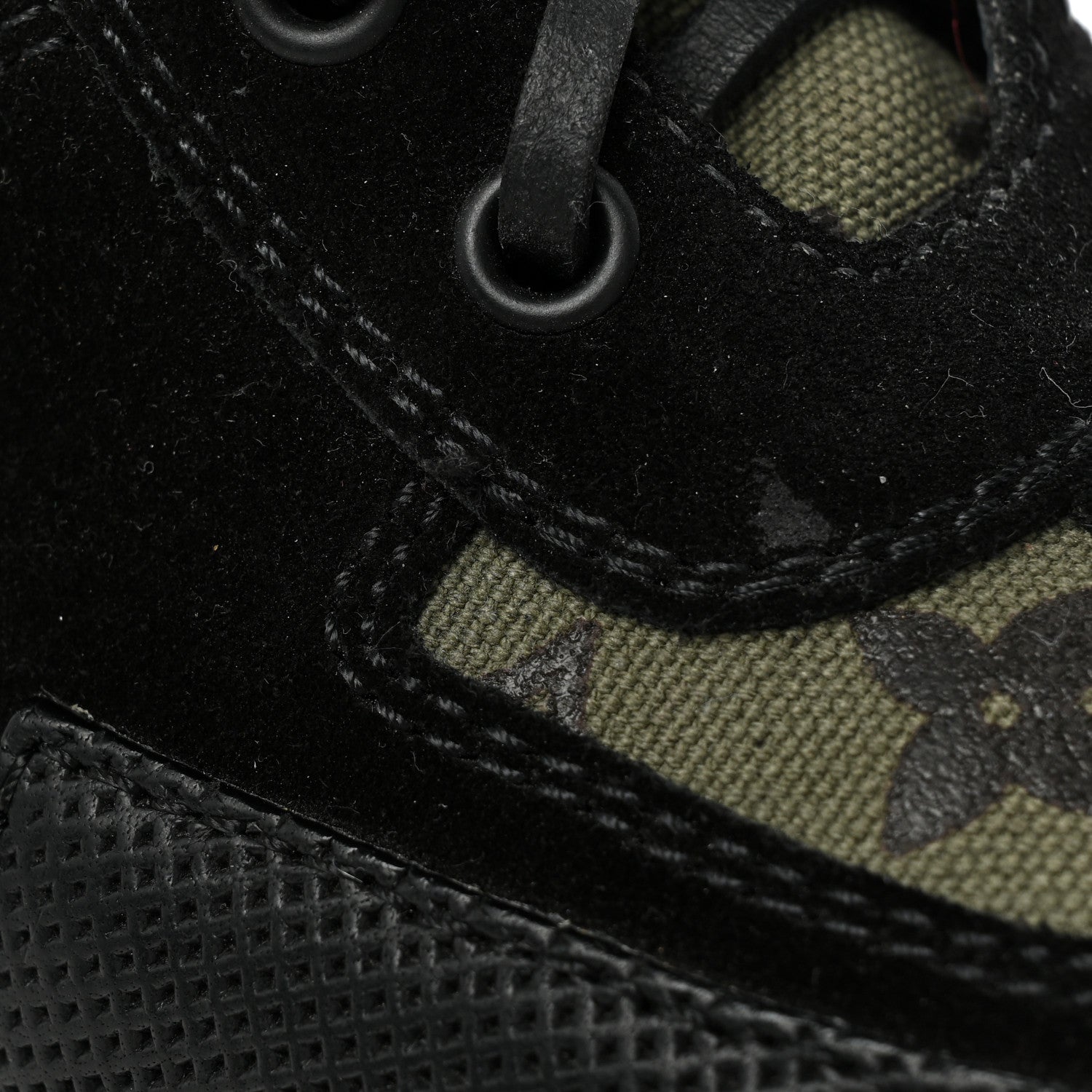 Louis Vuitton Suede Monogram Laureate Platform Desert Boots 36.5 Kaki Black 12 of 12